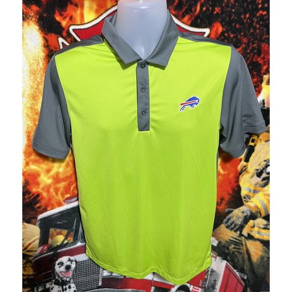 Buffalo Bills NFL Nike Dri-Fit‎ Short Sleeve Men's Polo - Size S Lime Green/Gray - Picture 1 of 7